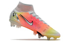 Chuteira Nike Mercurial Superfly 8 Elite SG Campo - Branco, Vermelho e Laranja